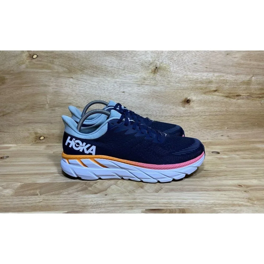 Hoka One One Womens Clifton 7 1110509 BIBH Blue Running Shoes Sneakers Size 9.5